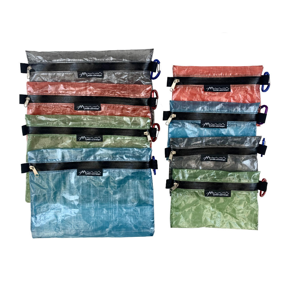 The MLD DCF Zip Pouch Super 8 Pack, showing the 4 large and 4 small pouches.